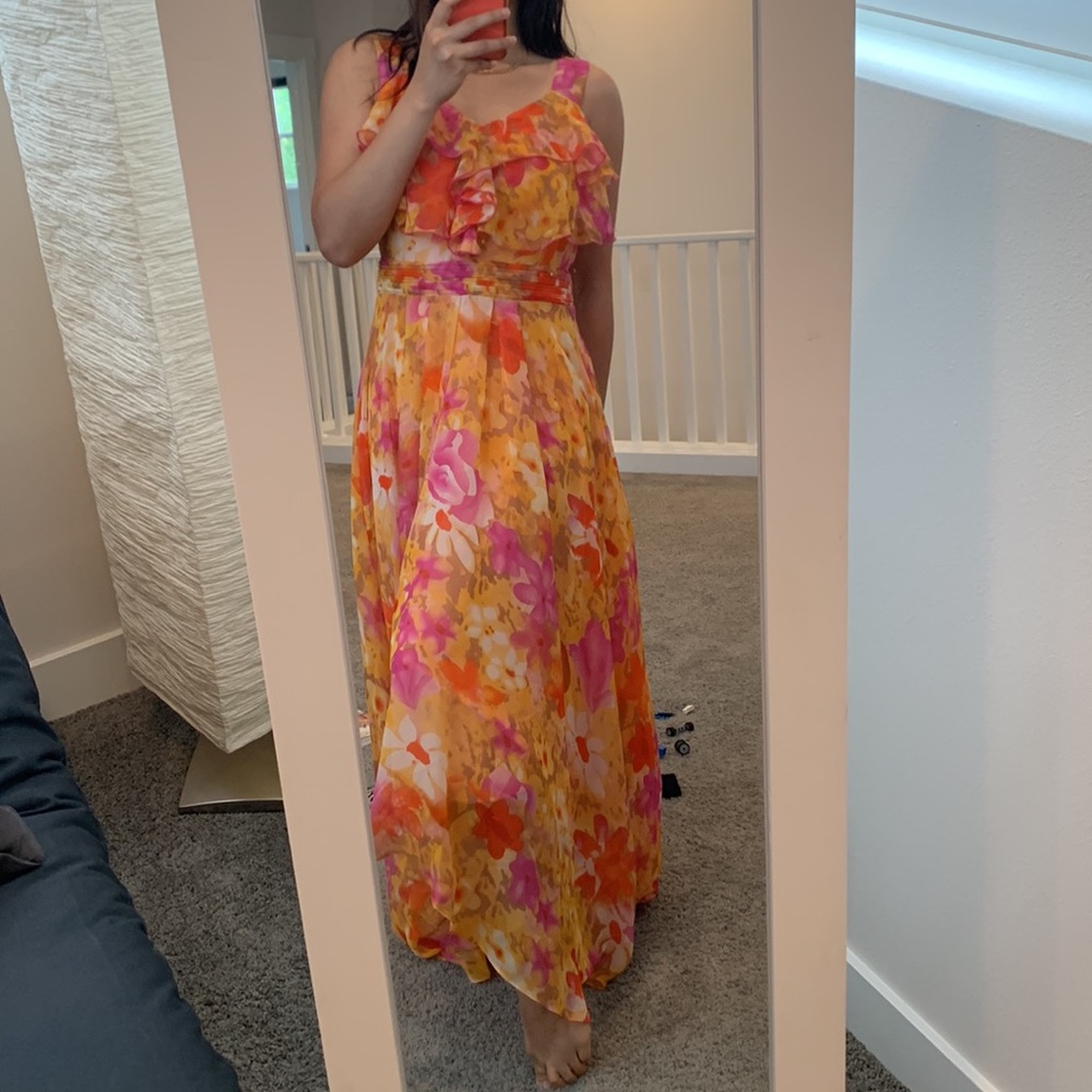 Chiffon maxi dress vacation dress size S